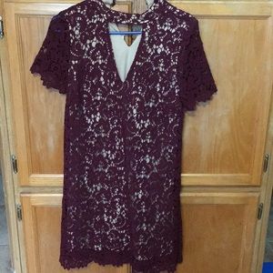 Burgundy lace dress